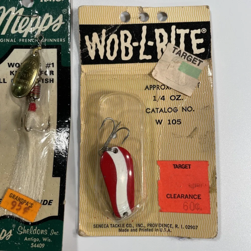 USA MADE Lot of 3 NEW Mepps Vintage 1/4 OZ W-105Wob-L-Rite Spoon Lure NIP